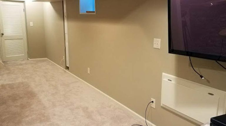 after Finished French Drain with walls finished by carpenter