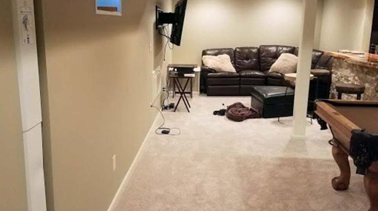 after Finished French Drain with walls completed by carpenter